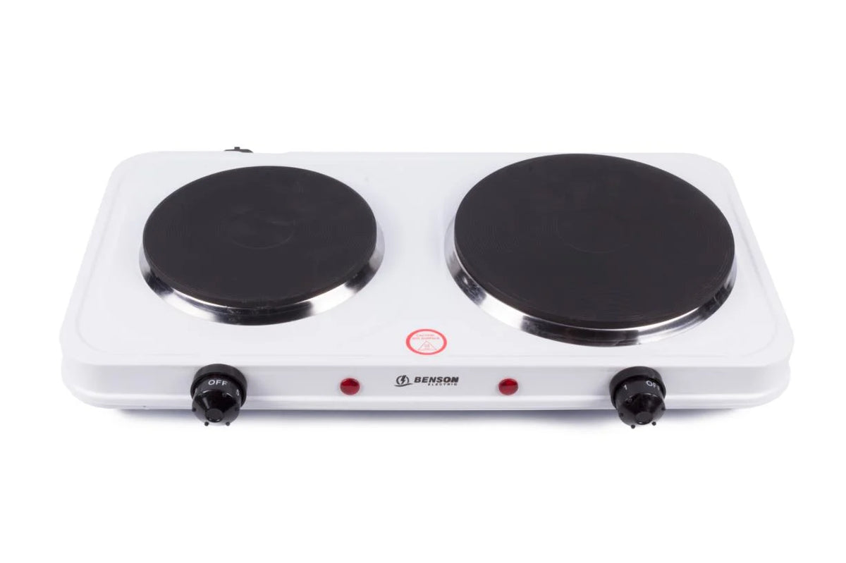 Kookplaat wit dubbel 1000/1500W