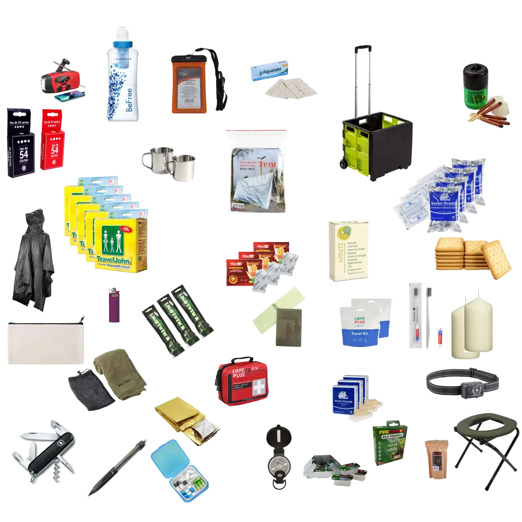 1-persoons Senior Survival Trolley voor 3 dagen - noodpakket