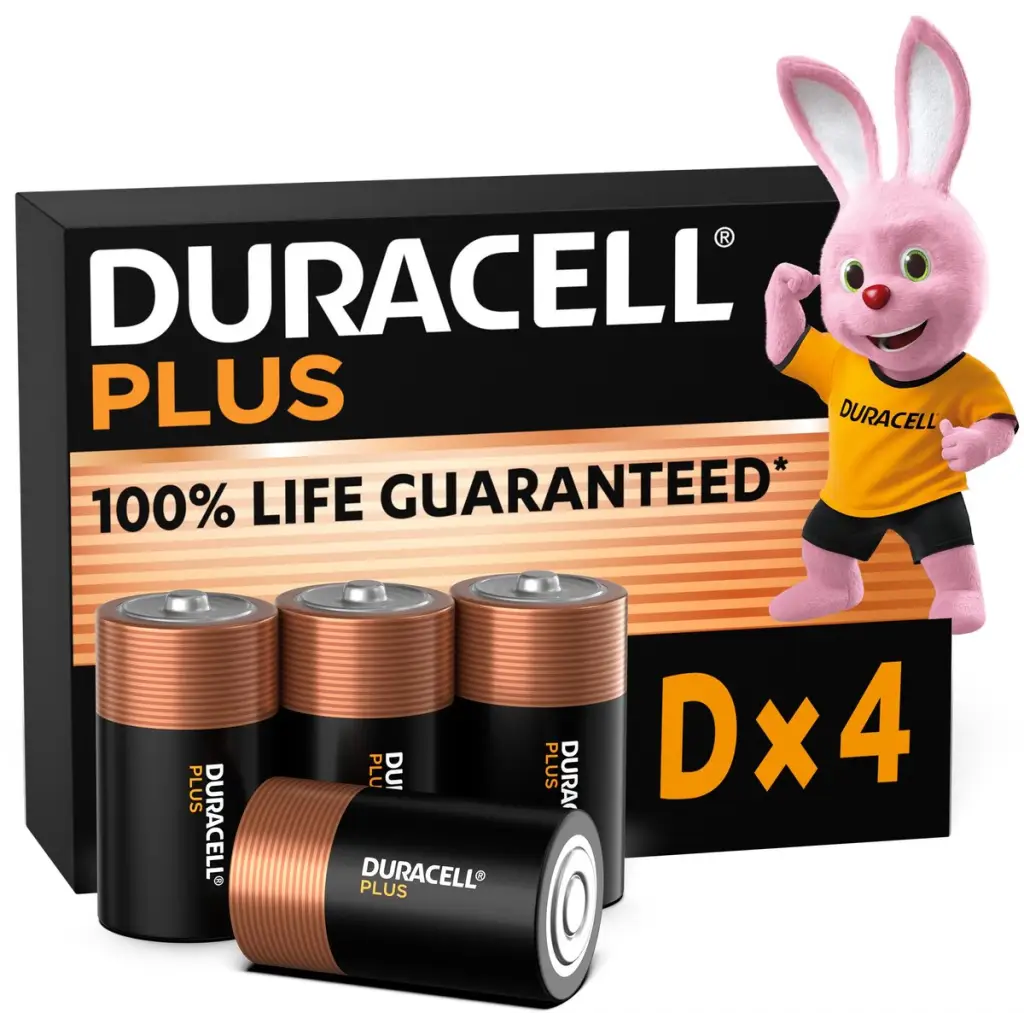 Duracell Plus D – Alkaline Batterijen 1,5V (4 stuks)