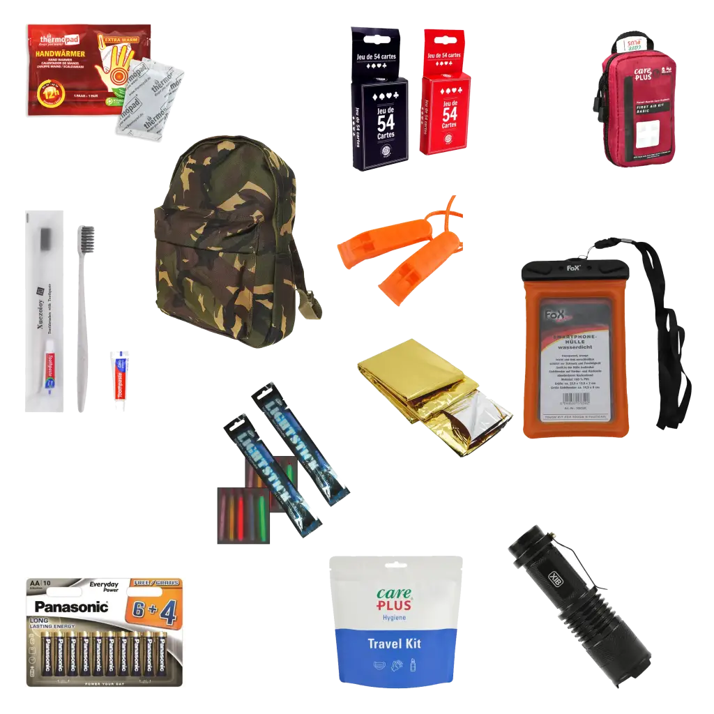 Evacuatierugzak voor 1 kind (zonder noodrantsoen) - noodpakket