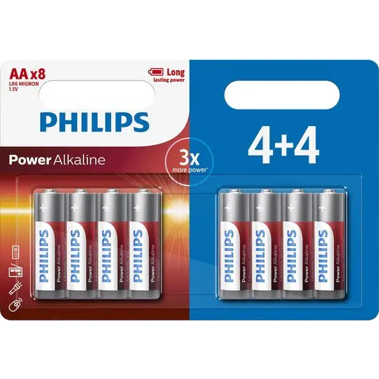 Philips Power Alkaline AA Batterij 8 Stuks - Energie en Elektronica