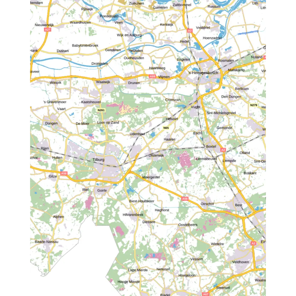 Topografische kaart 1:100.000 - 25 ’s - Hertogenbosch kaarten