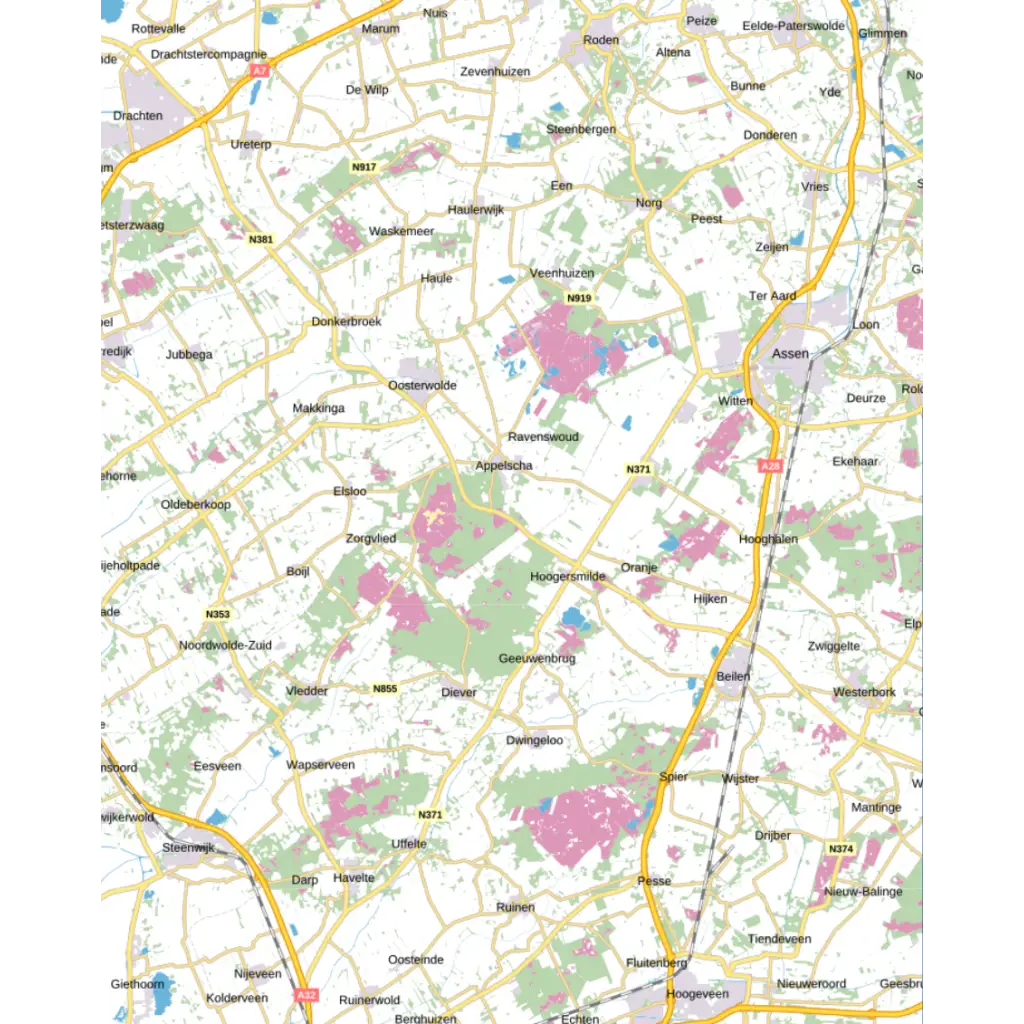 Topografische kaart 1:100.000 - 9 Assen kaarten