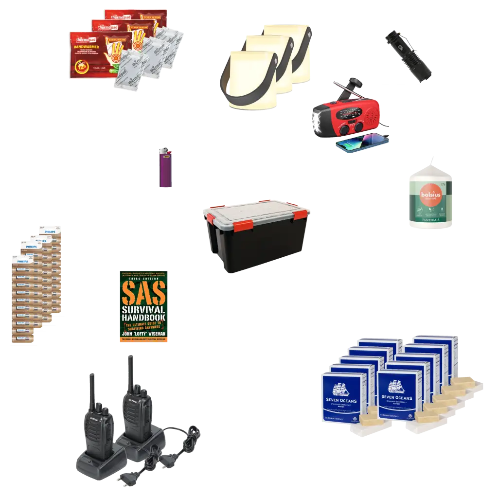 3-persoons Blackout Pack voor 3 dagen (incl. walkie talkies) - noodpakket