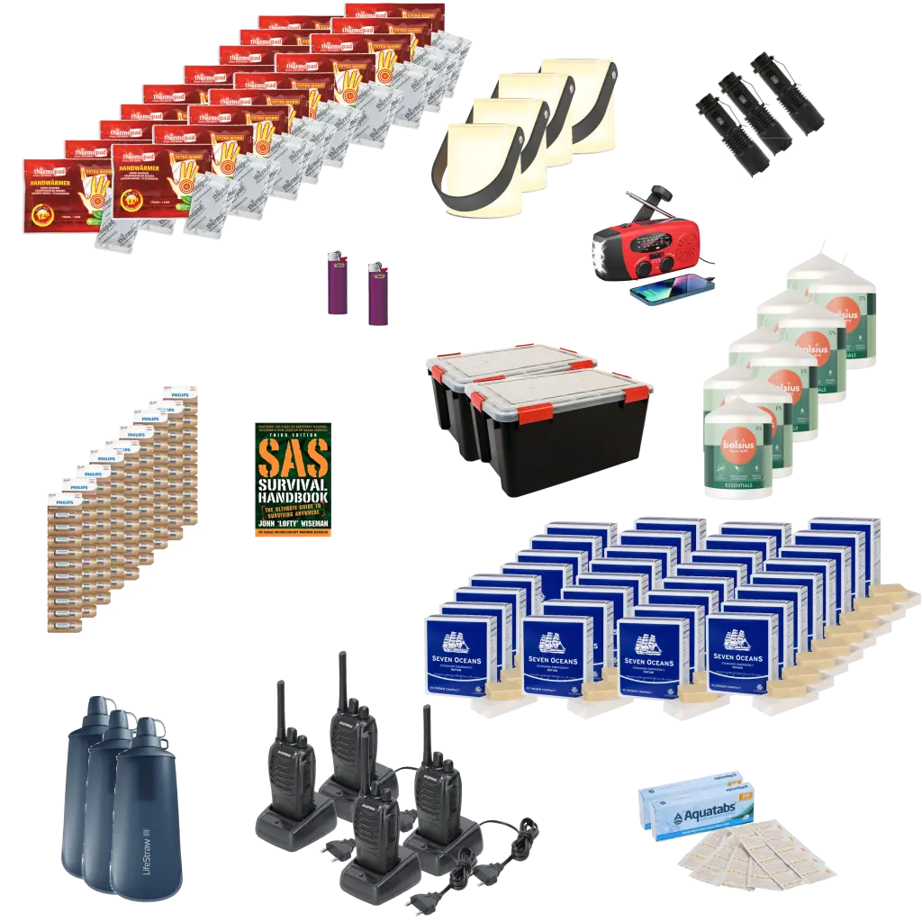 5-persoons Blackout Pack voor 7 dagen (incl. walkie talkies) - noodpakket