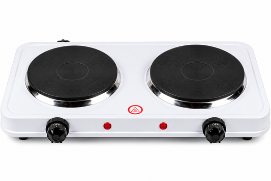 Kookplaat wit dubbel 1000/1500W