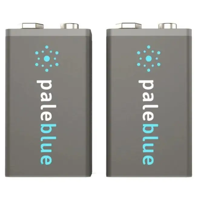 Pale Blue Li-Ion oplaadbare 9V-batterijen (2 stuks) met oplaadkabel