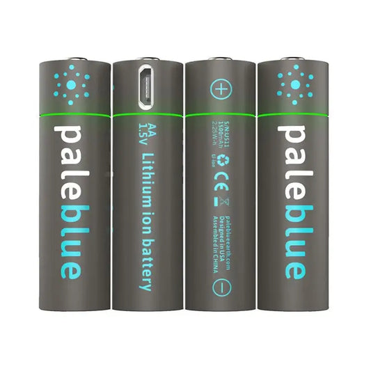 Pale Blue Li-Ion oplaadbare AA-batterijen (4 stuks) met oplaadkabel