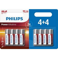 Philips Power Alkaline AA Batterij 8 Stuks