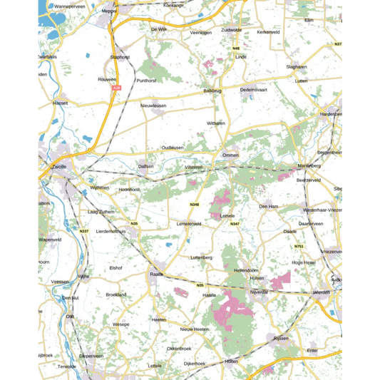 Topografische kaart 1:100.000 - 14 Zwolle kaarten