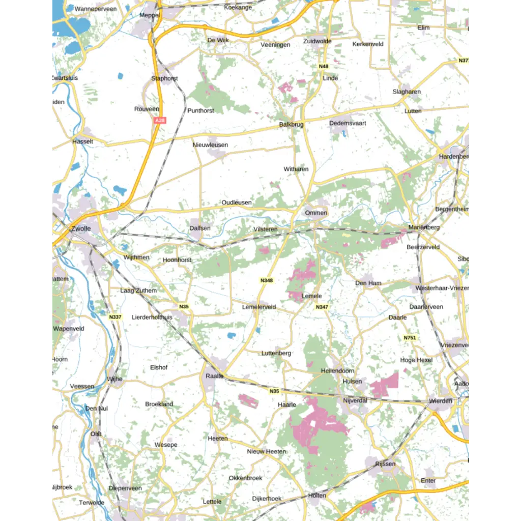 Topografische kaart 1:100.000 - 14 Zwolle kaarten