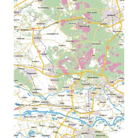 Topografische kaart 1:100.000 - 19 Arnhem kaarten