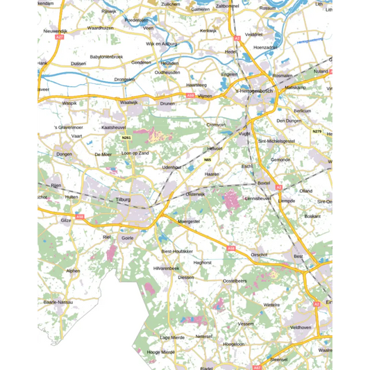 Topografische kaart 1:100.000 - 25 ’s - Hertogenbosch kaarten