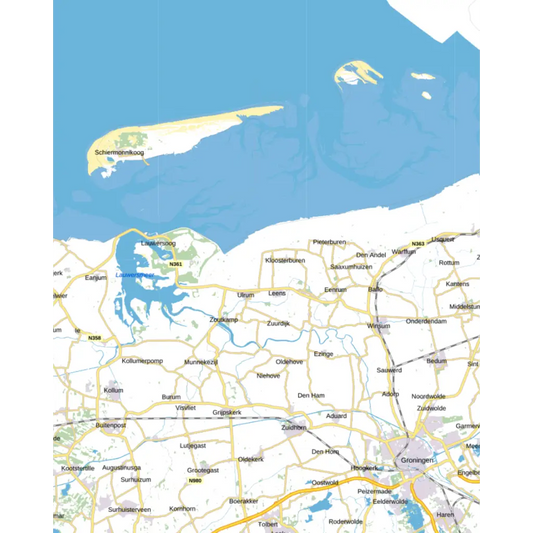 Topografische kaart 1:100.000 - 4 Groningen kaarten